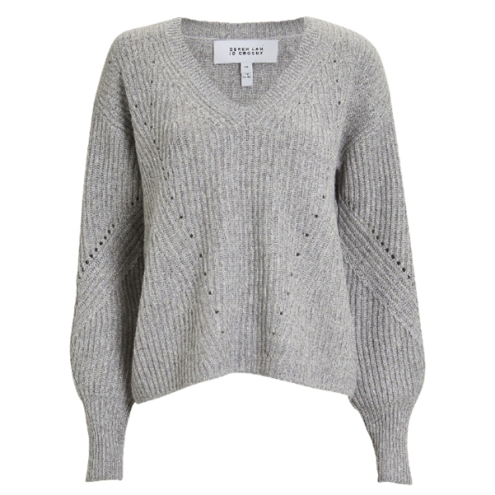 Derek Lam 10 Crosby Wool Cashmere Knit Sweater Size Small Puff Sleeve
